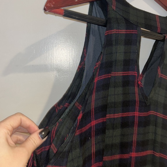 Open shoulder Ash and Ember long sleeve plaid top - Picture 3 of 4